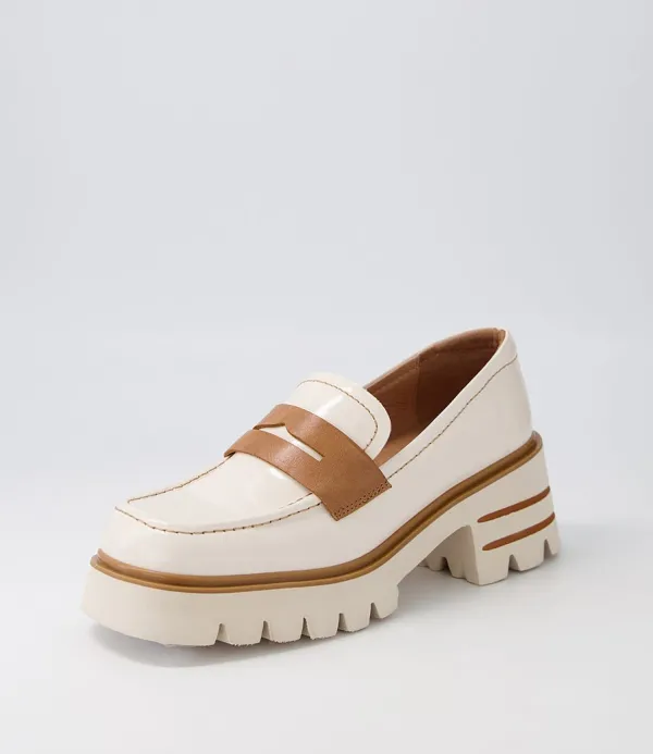 Women DJANGO & JULIETTE Beltomas Vanilla Box Tan Leather Heels