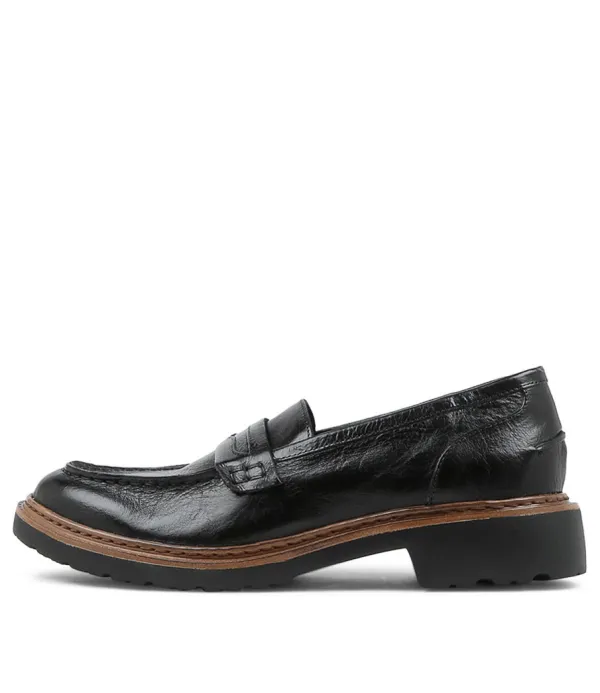 Women DJANGO & JULIETTE Benicio Black Leather Loafers