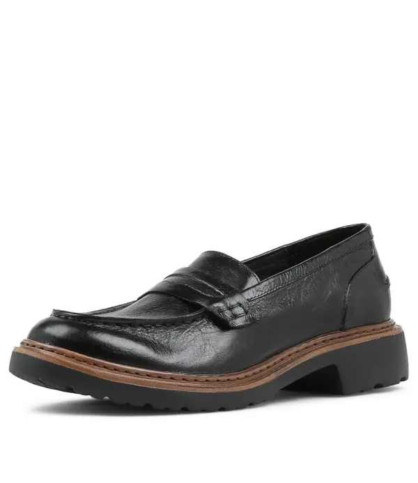 Women DJANGO & JULIETTE Benicio Black Leather Loafers