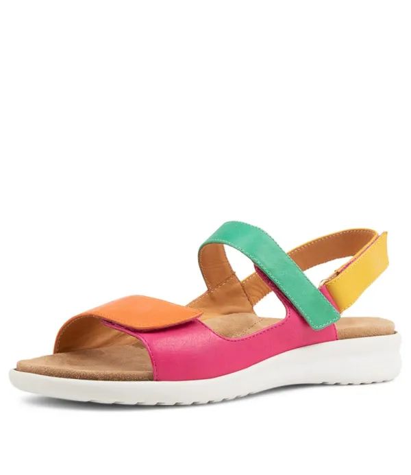 Women ZIERA Benji Xw Bright Multi Leather Sandals