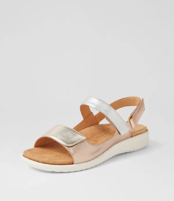 Women ZIERA Benji Xw Metallic Multi Leather Sandals