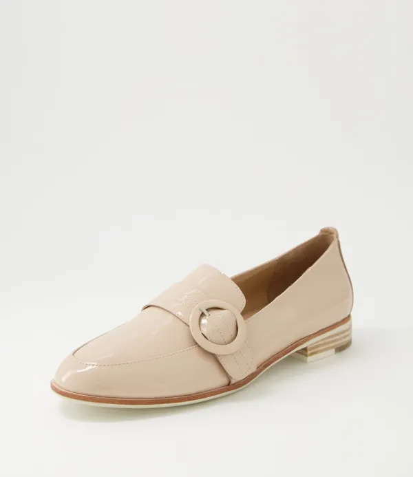 Women DJANGO & JULIETTE Benza Latte Wrinkle Patent Leather Flat Shoes