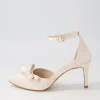 Women TOP END Benzals Nude Satin Heels