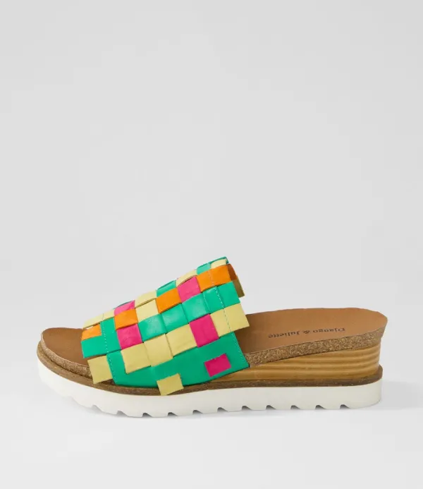 Women DJANGO & JULIETTE Berton Spearmint Multi Mules