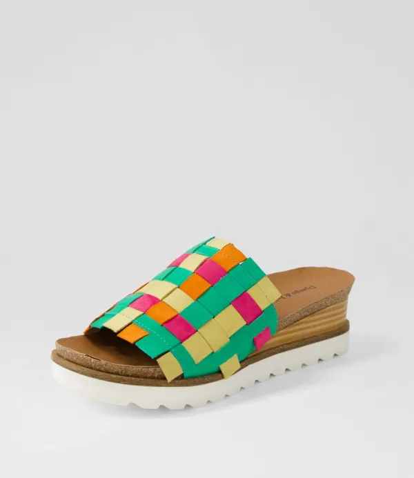 Women DJANGO & JULIETTE Berton Spearmint Multi Mules