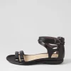Women ZIERA Bethie W Black Leather Sandals