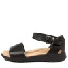 Women ZIERA Beverly Xw Black Leather Sandals