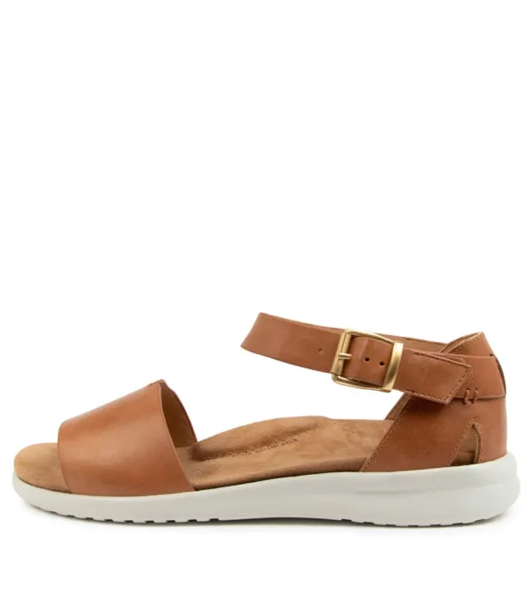 Women ZIERA Beverly Xw Tan-White Leather Sandals