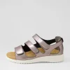 Women ZIERA Bexleys Xw Pewter White Leather Sandals