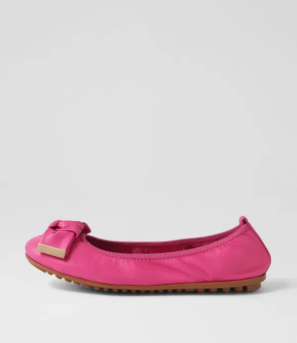 Women DJANGO & JULIETTE Biddies Fuchsia Leather Flat Shoes
