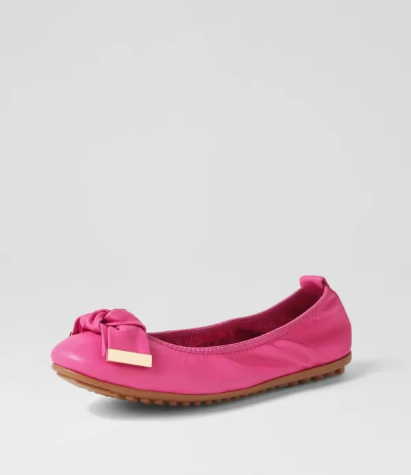 Women DJANGO & JULIETTE Biddies Fuchsia Leather Flat Shoes