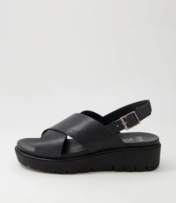 Women ARA Bilbao 02 Black Leather Sandals