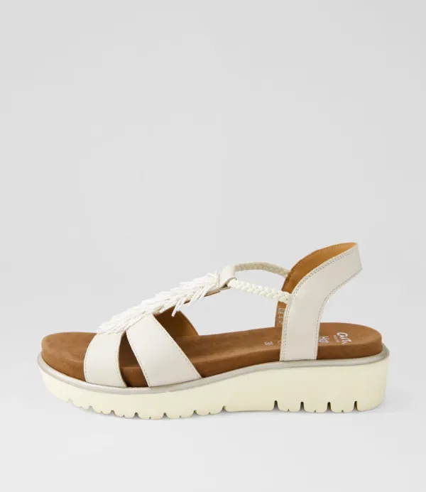 Women ARA Bilbao 12 Cream Leather Sandals