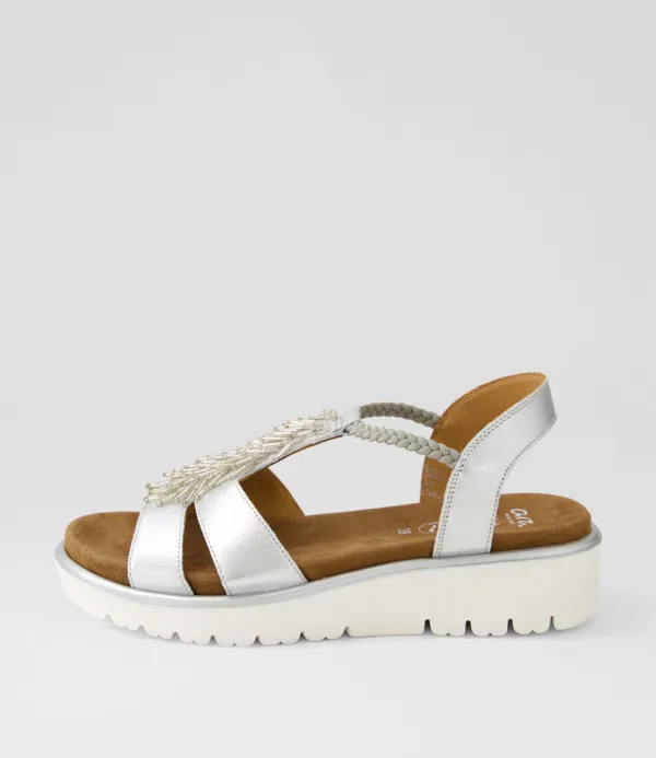 Women ARA Bilbao 12 Silber Leather Sandals