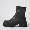 Women DJANGO & JULIETTE Bilbay Black Leather Ankle Boots