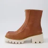 Women DJANGO & JULIETTE Bilbay Cognac Leather Ankle Boots