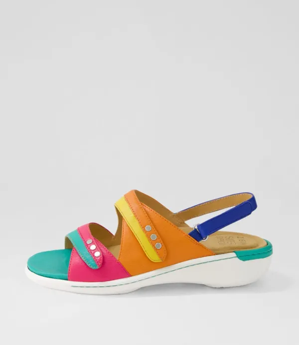Women ZIERA Bizzy W Bright Multi Leather Sandals