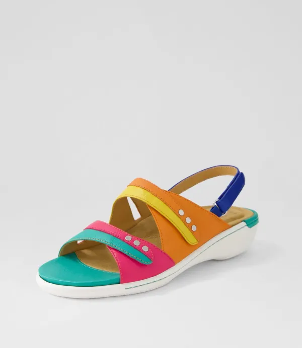 Women ZIERA Bizzy W Bright Multi Leather Sandals