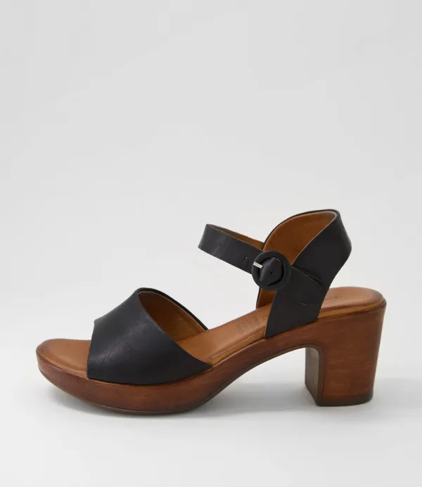 Women DIANA FERRARI Blaide Black Natural Leather Sandals