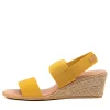 Women DJANGO & JULIETTE Bloomy Dj Yellow Tan Elastic Leather
