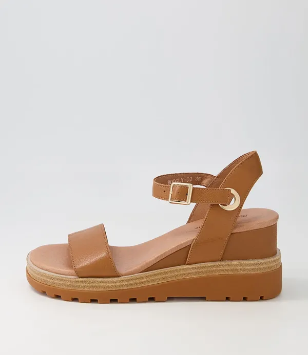 Women DJANGO & JULIETTE Boogly Dark Tan Leather Sandals