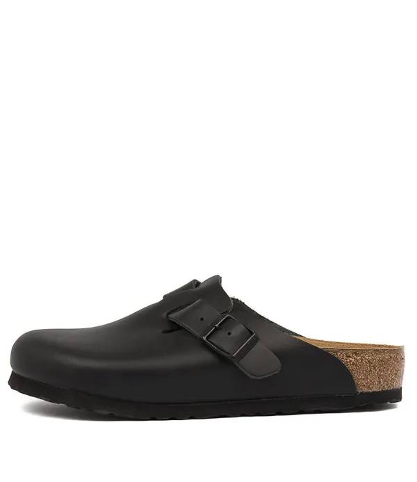 Women BIRKENSTOCK Boston Black Smooth Leather