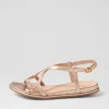 Women DJANGO & JULIETTE Bowey Champagne Leather Sandals