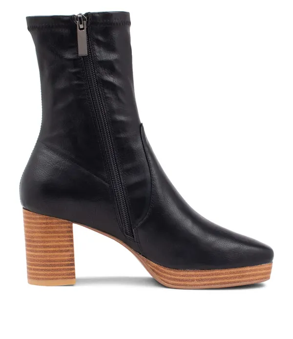 Women MOLLINI Brave Black Stretch Ankle Boots
