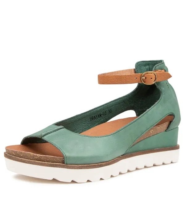 Women DJANGO & JULIETTE Brayan Ocean Dark Tan Leather Sandals