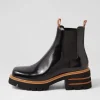 Women DJANGO & JULIETTE Breda Black Box Tan Leather Chelsea Boots