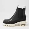 Women DJANGO & JULIETTE Breda Black Vanilla Box Leather Chelsea Boots