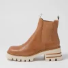 Women DJANGO & JULIETTE Breda Tan Vanilla Box Leather Chelsea Boots