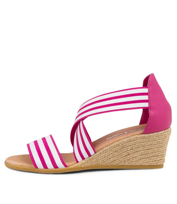 Women DJANGO & JULIETTE Briage Dj Fuchsia&White Fuchsia Elastic Leather