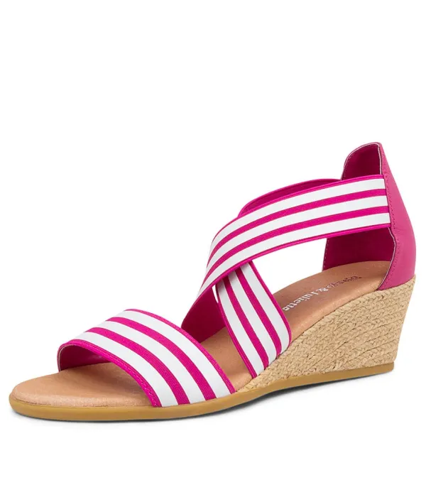 Women DJANGO & JULIETTE Briage Dj Fuchsia&White Fuchsia Elastic Leather