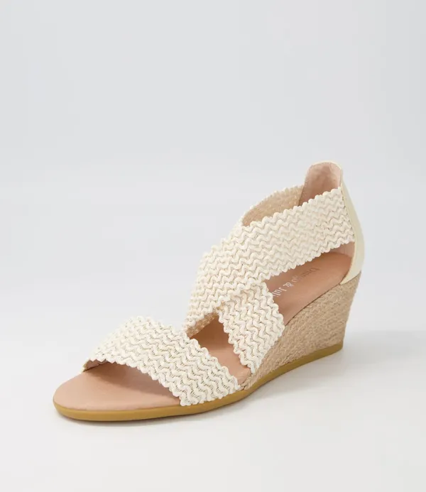 Women DJANGO & JULIETTE Briage Natural Weave Elastic Leather Espadrilles