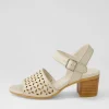 Women DJANGO & JULIETTE Brita Almond Tan Leather Sandals