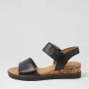Women GABOR Briva Schwarz Leather Sandals