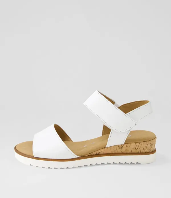 Women GABOR Briva Weiss Leather Sandals