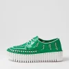Women DJANGO & JULIETTE Brodies Emerald White Patent Leather Sneakers