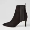 Women TOP END Bryann Black Suede Elastic Chelsea Boots