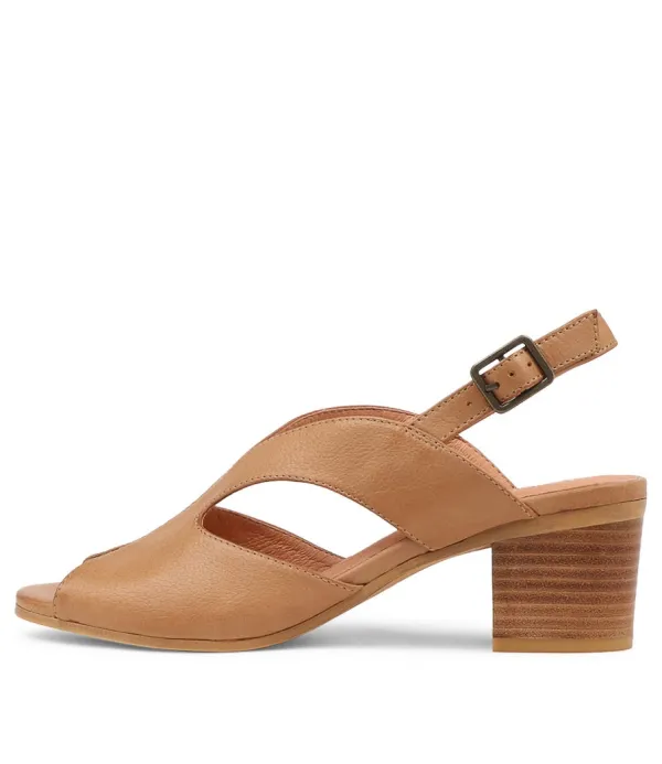 Women DJANGO & JULIETTE Bubba Dark Tan Leather Sandals