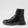Women DJANGO & JULIETTE Buford Black Leather Lace Up Boots