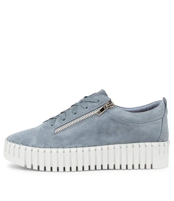 Women DJANGO & JULIETTE Bump Steel Suede Sneakers White Sole