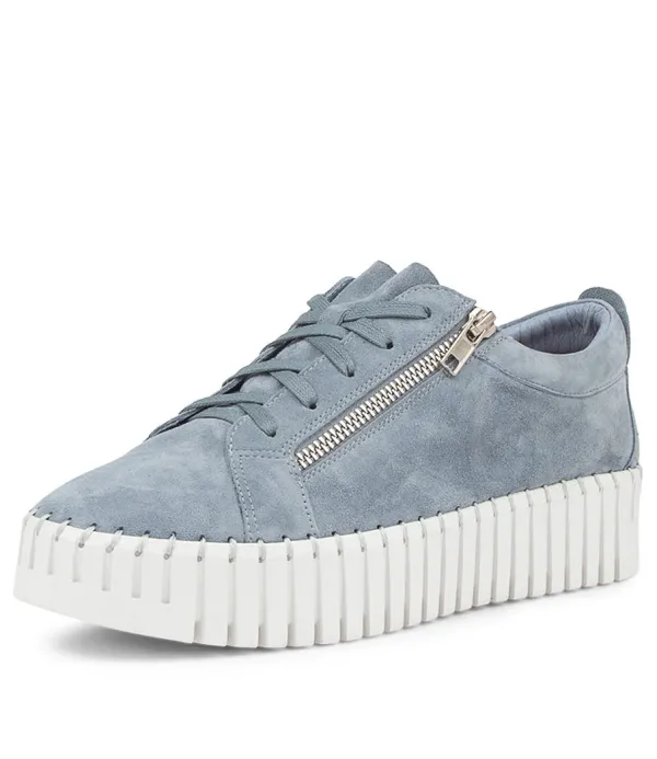 Women DJANGO & JULIETTE Bump Steel Suede Sneakers White Sole