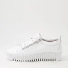 Women DJANGO & JULIETTE Bump White Leather Sneakers