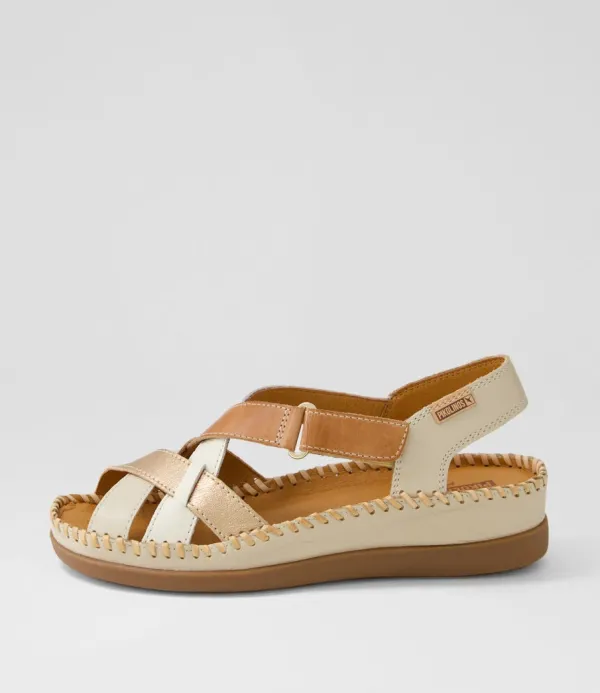 Women PIKOLINOS Cadaques 41 Marfil Leather Sandals