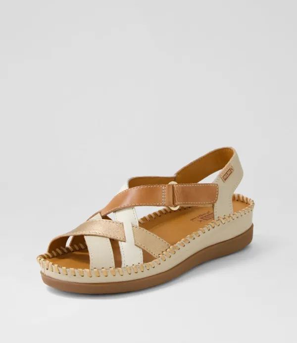 Women PIKOLINOS Cadaques 41 Marfil Leather Sandals