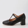 Women DIANA FERRARI Cadee Black Croc Patent Leather Heels