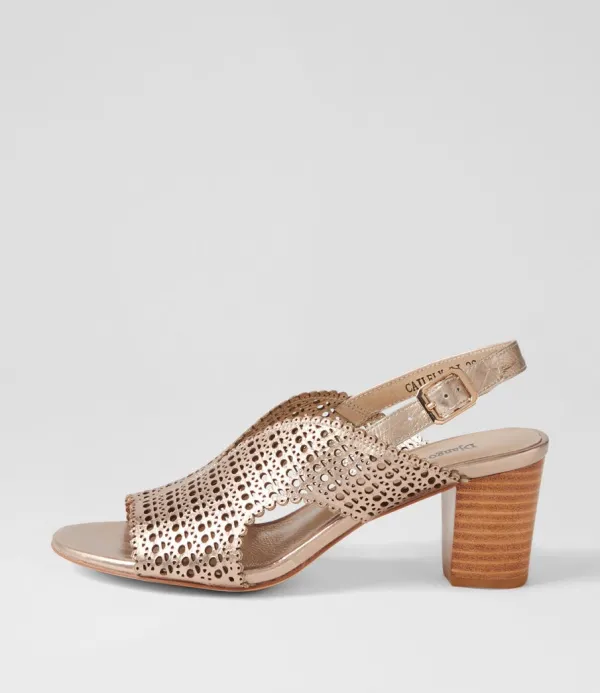 Women DJANGO & JULIETTE Cailely Champagne Shrunken Leather Sandals
