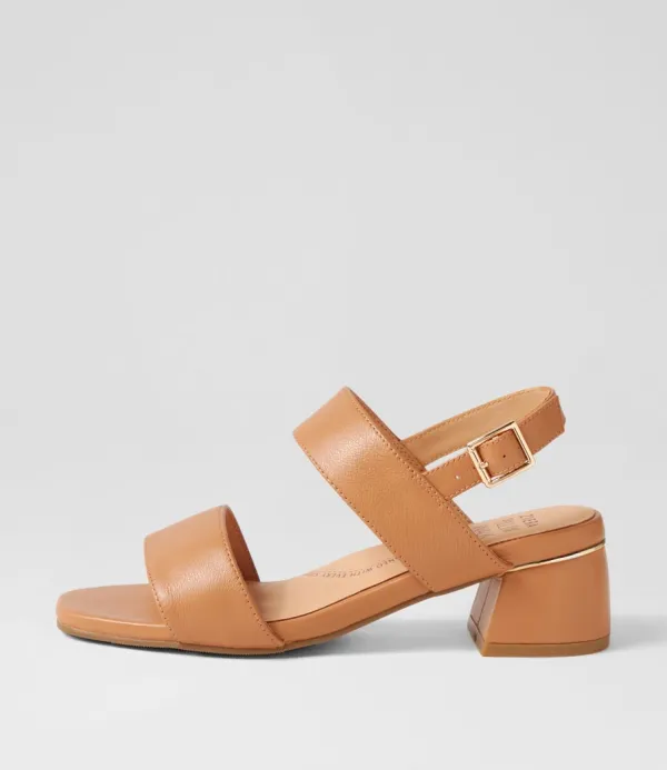 Women ZIERA Caitlan W Tan Leather Sandals